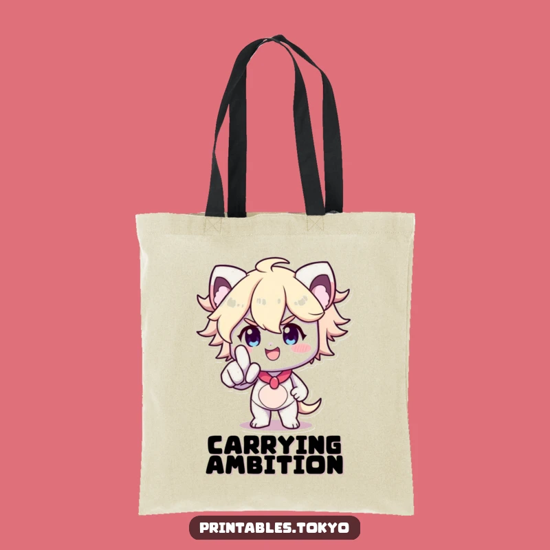 Funny Forward Pointer Tote Bag: Determined Character Carryall, Your Hilarious Funny Gift for Success!