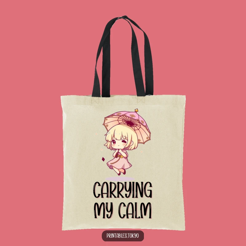 Funny Tote Bag: Carry Joy with a Bouncing Umbrella Character
